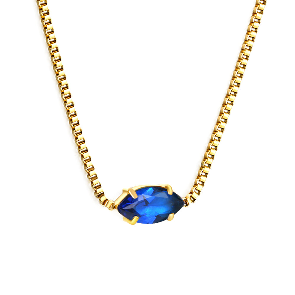 2024 New year 12 different colors diamond pendant necklace 42+5cm asonjewelry