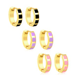 2.9*13.4mm spherical ear clips black oil/purple/pink gold color