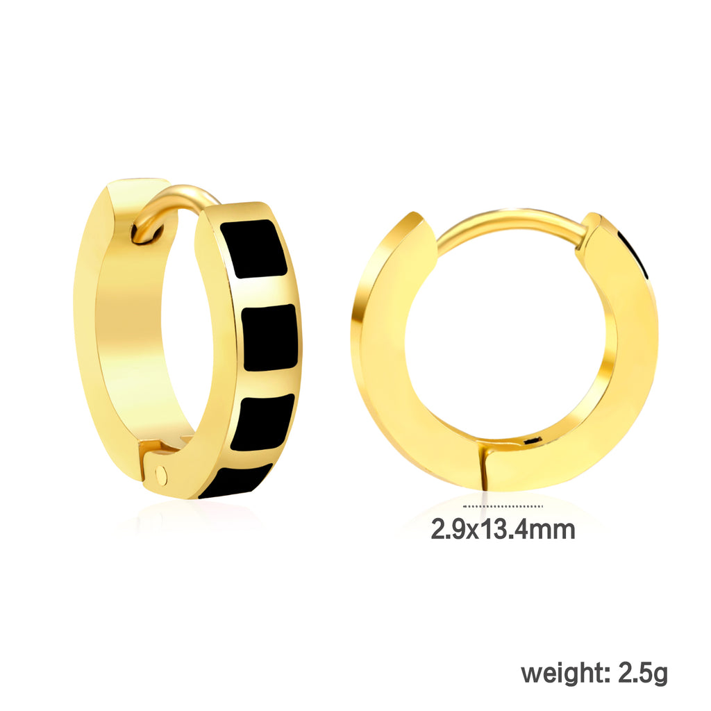 2.9*13.4mm spherical ear clips black oil/purple/pink gold color