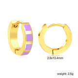 2.9*13.4mm spherical ear clips black oil/purple/pink gold color