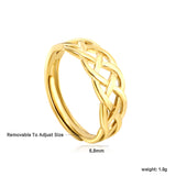 5.9mm Geometric Golden Adjustable Ring ¨C 3D Faceted Design, 5.9mm Height, Trendy & High-End