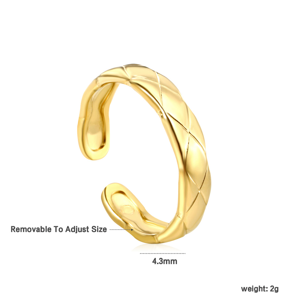 5mm Classic Golden Open Ring ¨C Simple Smooth Adjustable Band, Perfect for Daily Wear & Stacking
