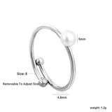 5mm Freshwater Pearl Adjustable Ring