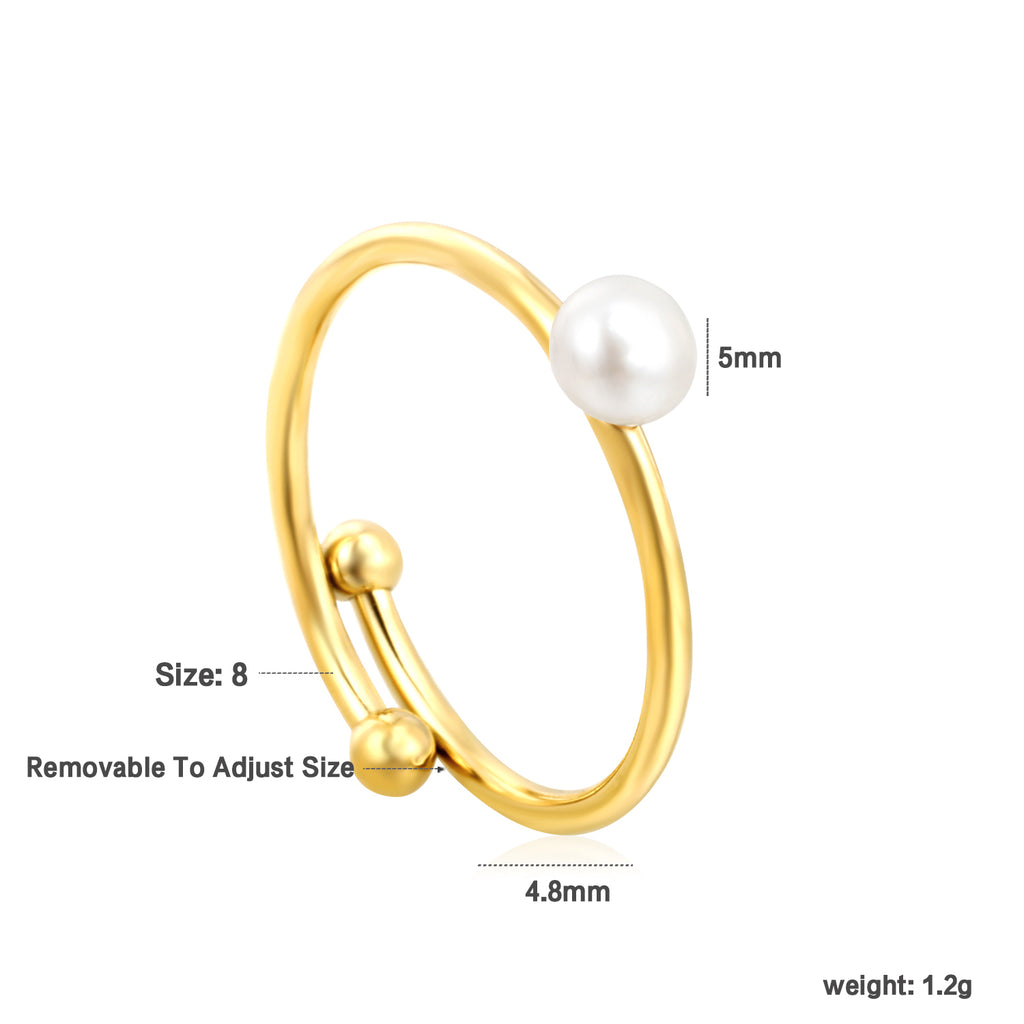 5mm Freshwater Pearl Adjustable Ring