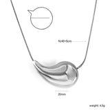 20mm/25mm Teardrop Oval Pendant Necklace 40+5cm Steel Color/Gold Color