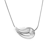 20mm/25mm Teardrop Oval Pendant Necklace 40+5cm Steel Color/Gold Color