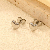 7*6mm heart shaped regular pin earrings steel color/golden