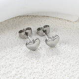 7*6mm heart shaped regular pin earrings steel color/golden