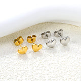 7*6mm heart shaped regular pin earrings steel color/golden