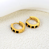 2.9*13.4mm spherical ear clips black oil/purple/pink gold color