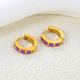 2.9*13.4mm spherical ear clips black oil/purple/pink gold color