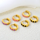 2.9*13.4mm spherical ear clips black oil/purple/pink gold color