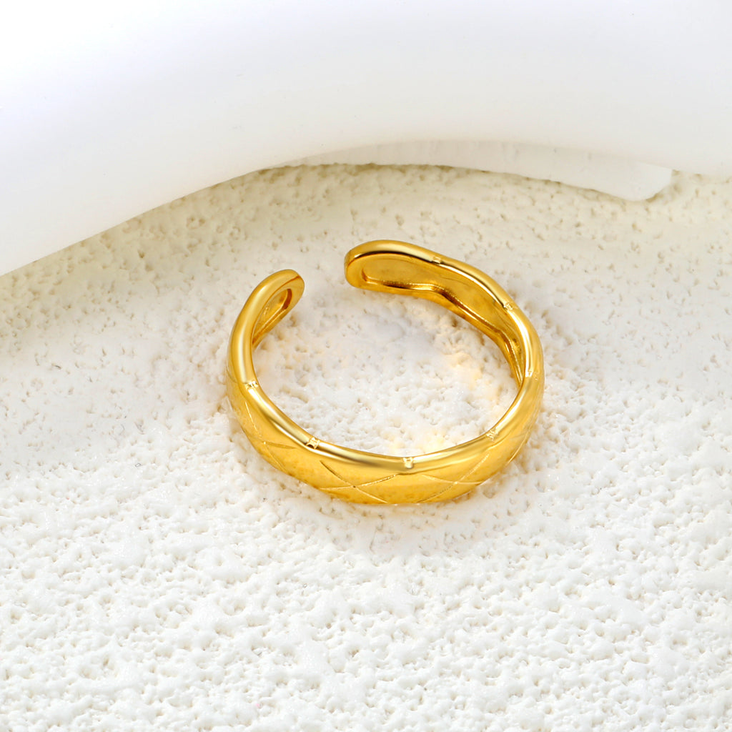 5mm Classic Golden Open Ring ¨C Simple Smooth Adjustable Band, Perfect for Daily Wear & Stacking
