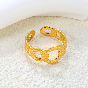 5.6mm Chic Golden Open Ring for Women ¨C Medium-Width Adjustable Band, Sleek & Versatile for Everyday Styling