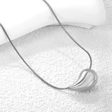 20mm/25mm Teardrop Oval Pendant Necklace 40+5cm Steel Color/Gold Color