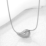 20mm/25mm Teardrop Oval Pendant Necklace 40+5cm Steel Color/Gold Color