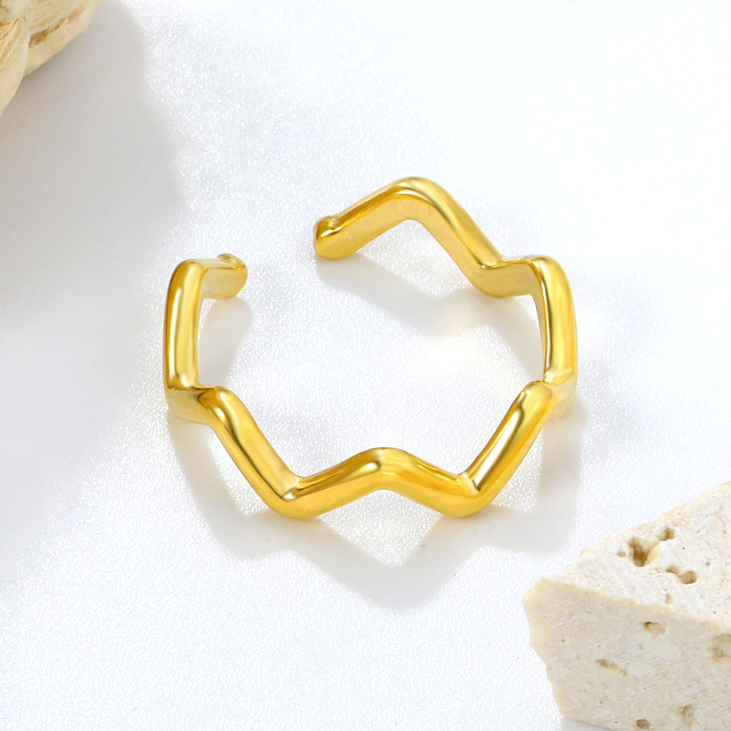 5.5mm Light Luxury Golden Adjustable Ring ¨C Moderate Width with Premium Finish, Unique & Non-Common Design