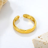 5mm Classic Golden Open Ring ¨C Simple Smooth Adjustable Band, Perfect for Daily Wear & Stacking