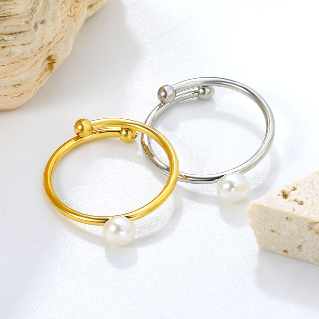 5mm Freshwater Pearl Adjustable Ring