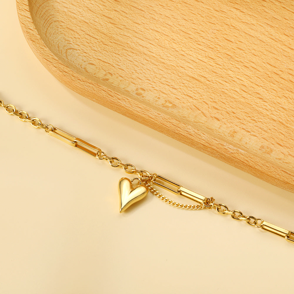 2024 New Year Long Heart Accessory Bracelet 16+5cm asonjewelry