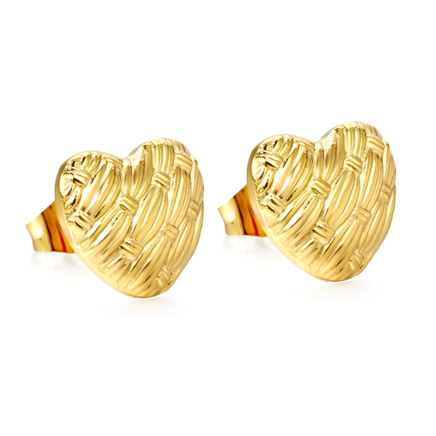 Heart with Braided Face Earrings 13.3*12mm asonjewelry