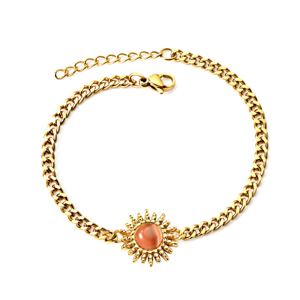 Spring Hot Red Zircon Sun Accessory Bracelet 17+3cm asonjewelry