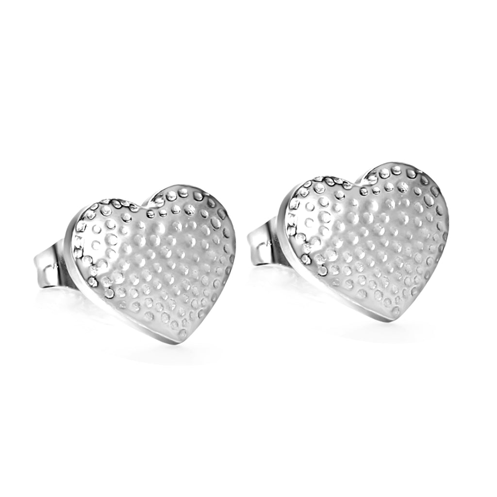 Heart with Dots Faceted Earrings 14*11.2mm