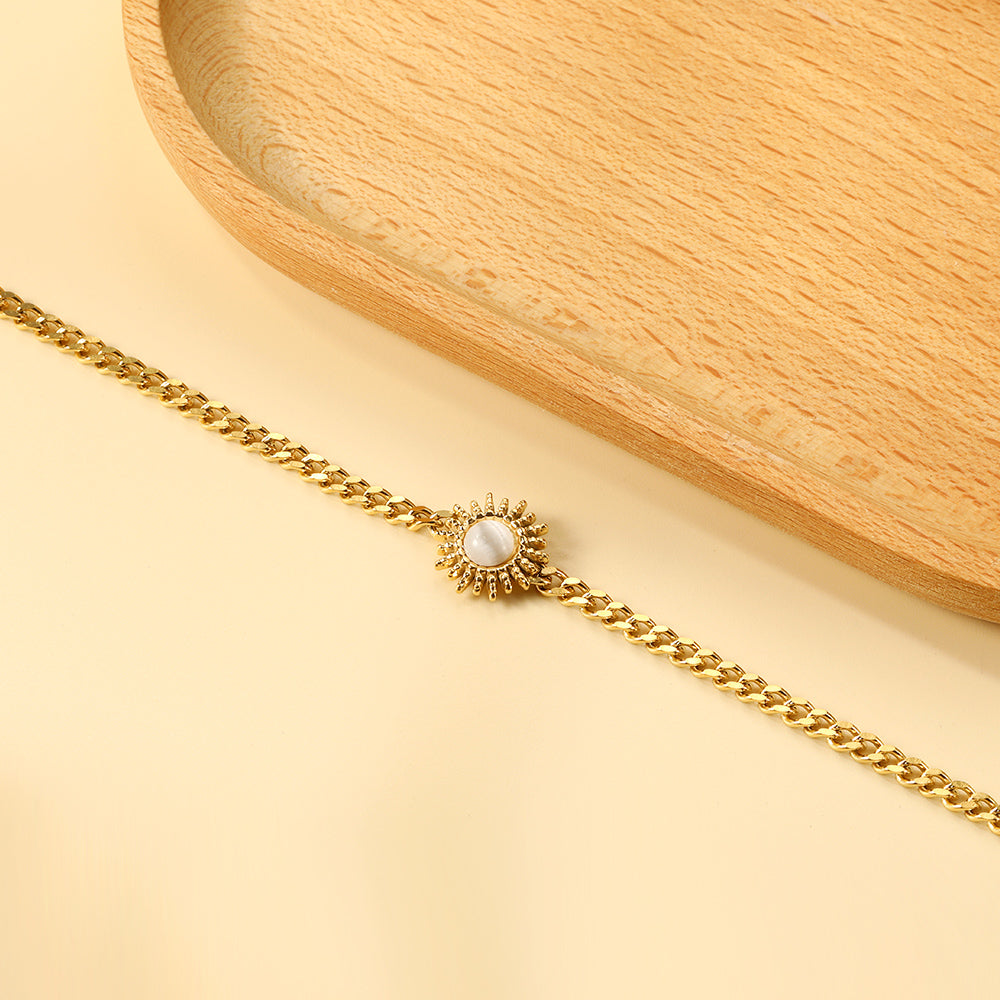 Spring Hot White Zircon Sun Accessory Bracelet 17+3cm asonjewelry