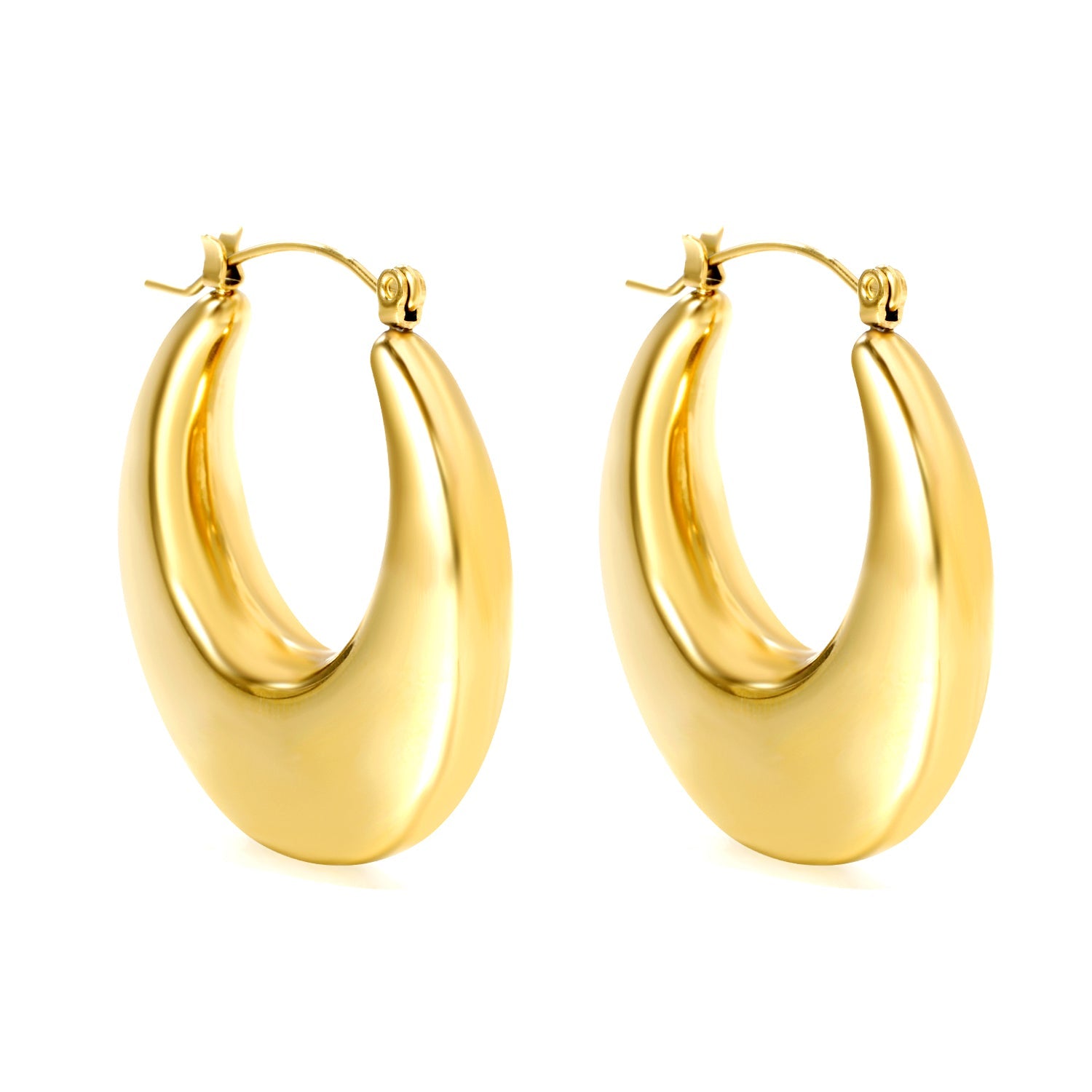 35mm gold-colored hollow crescent moon earrings asonjewelry