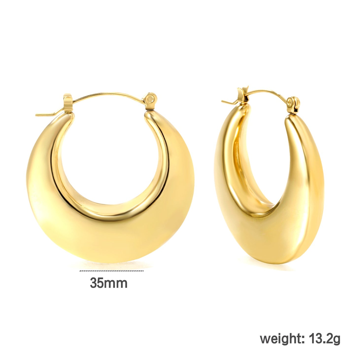 35mm gold-colored hollow crescent moon earrings asonjewelry