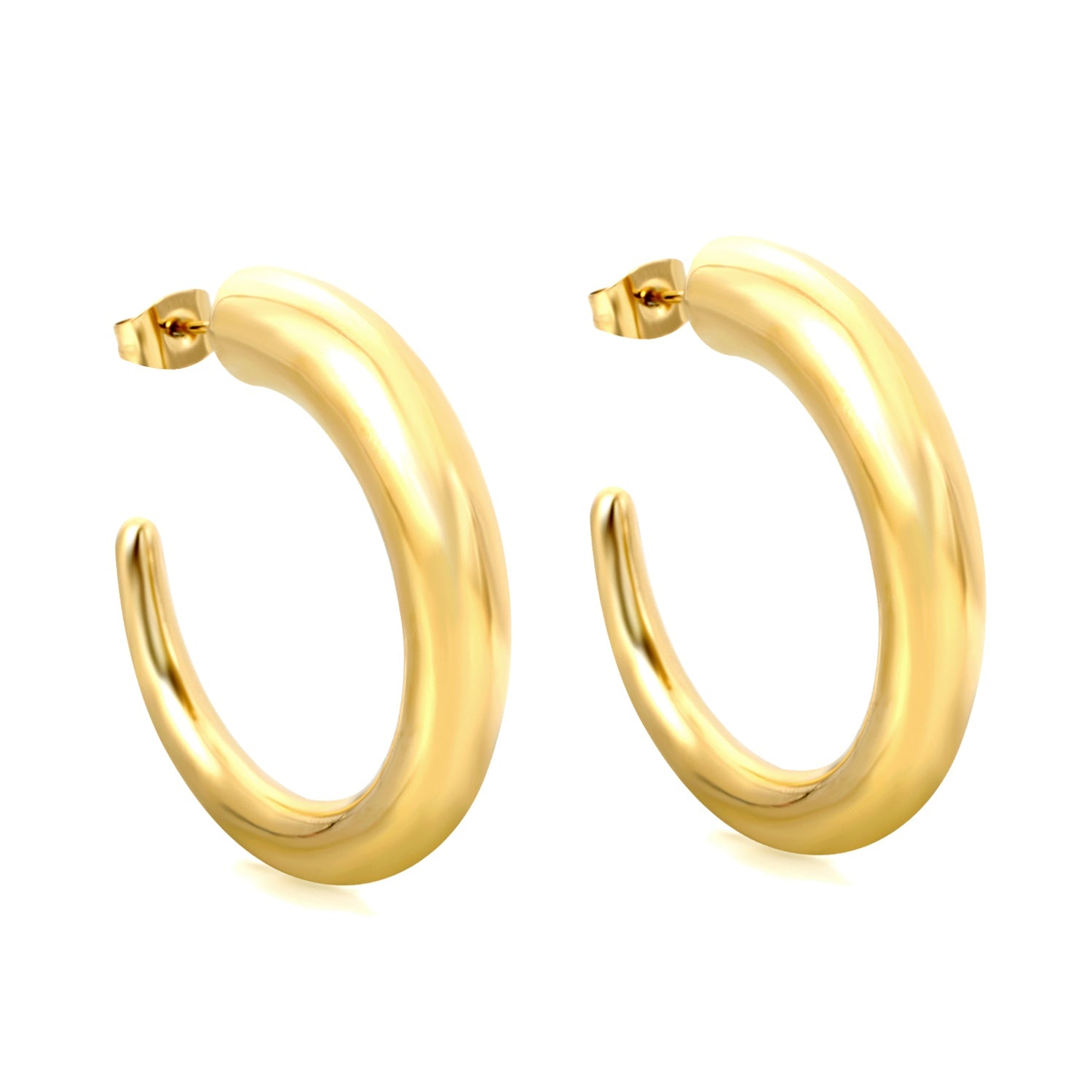 Hollow C-shaped curved hook earloop 35.5*mm Gold color asonjewelry