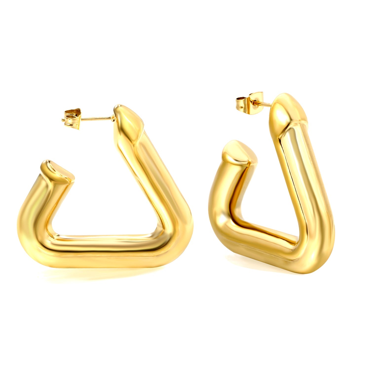 Hollow opening triangle color earrings 7*37.3*35mm asonjewelry