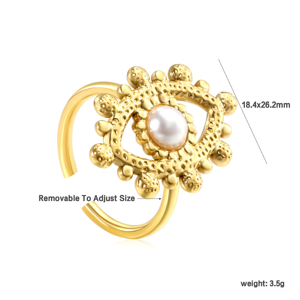 18.4*26.2mm Eye Split Ring Pearl/Turquoise/Malachite/ Golden 8