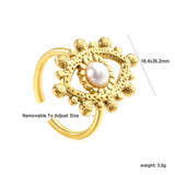 18.4*26.2mm Eye Split Ring Pearl/Turquoise/Malachite/ Golden 8