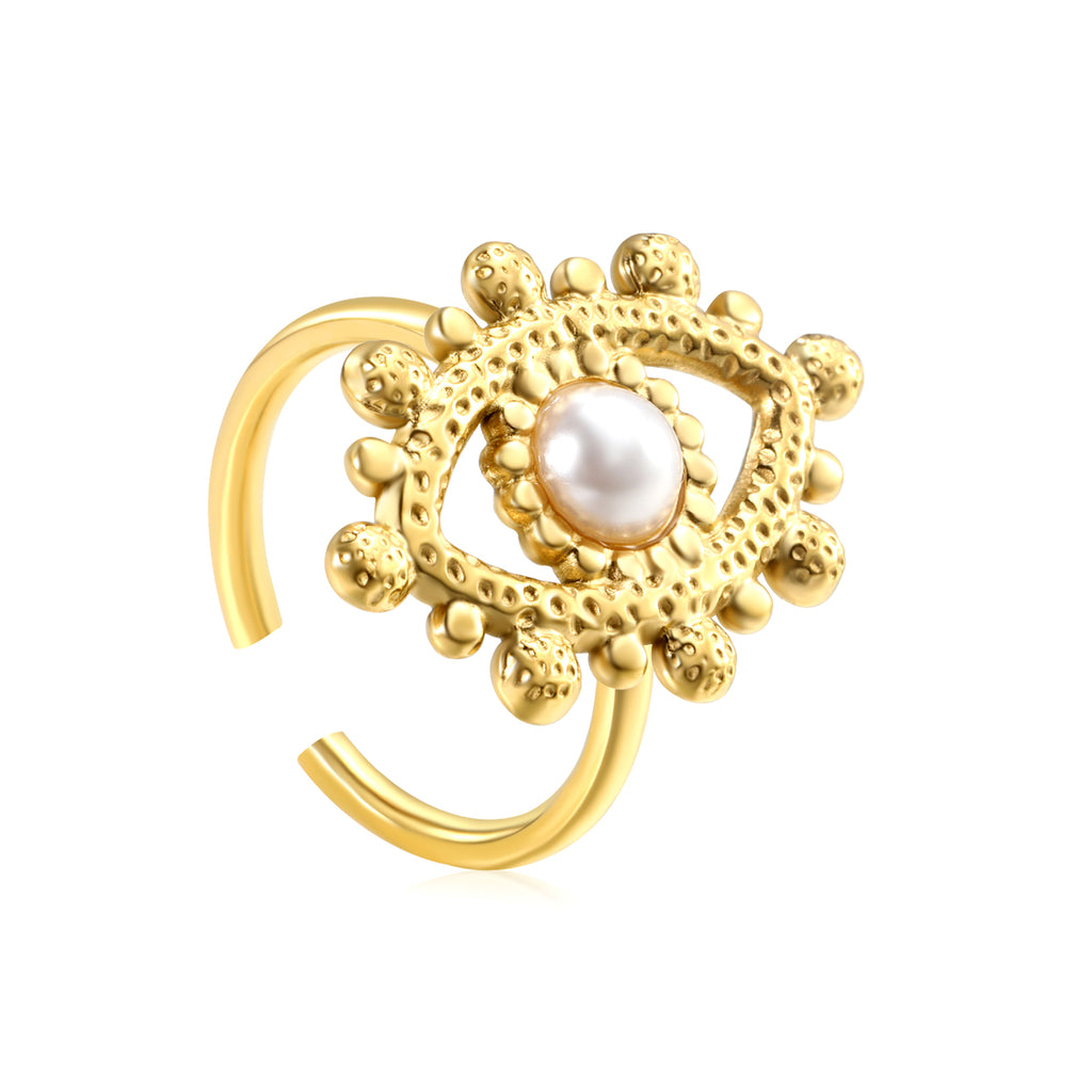 18.4*26.2mm Eye Split Ring Pearl/Turquoise/Malachite/ Golden 8