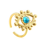 18.4*26.2mm Eye Split Ring Pearl/Turquoise/Malachite/ Golden 8