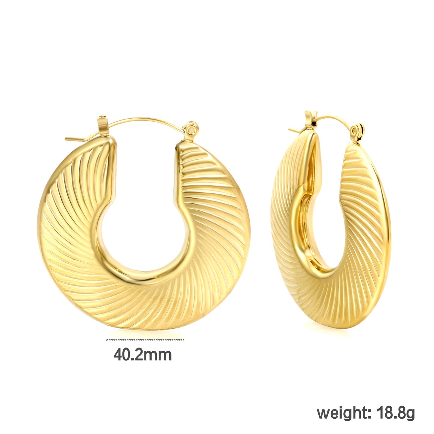 Hollow open round threaded earloop*40.2mm Gold color asonjewelry