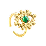 18.4*26.2mm Eye Split Ring Pearl/Turquoise/Malachite/ Golden 8