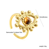 18.4*26.2mm Eye Split Ring Pearl/Turquoise/Malachite/ Golden 8