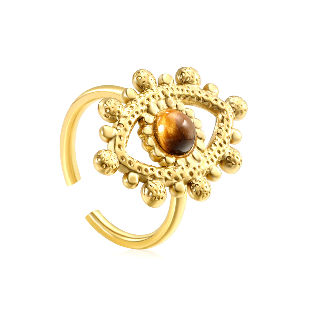 18.4*26.2mm Eye Split Ring Pearl/Turquoise/Malachite/ Golden 8