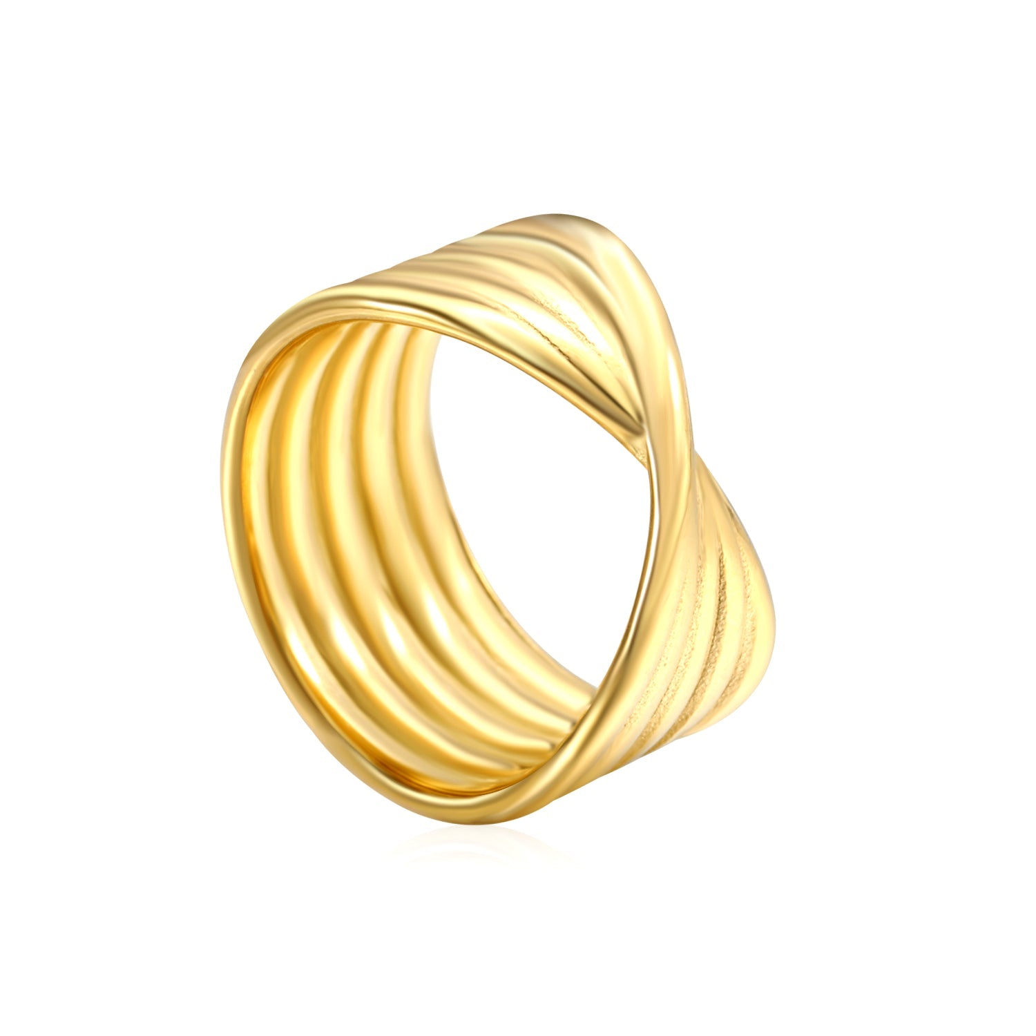 Stainless Steel Interwoven Gold Ring: Stylish Wholesale Jewelry for Elegant Adornment asonjewelry