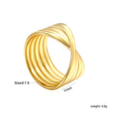 Stainless Steel Interwoven Gold Ring: Stylish Wholesale Jewelry for Elegant Adornment