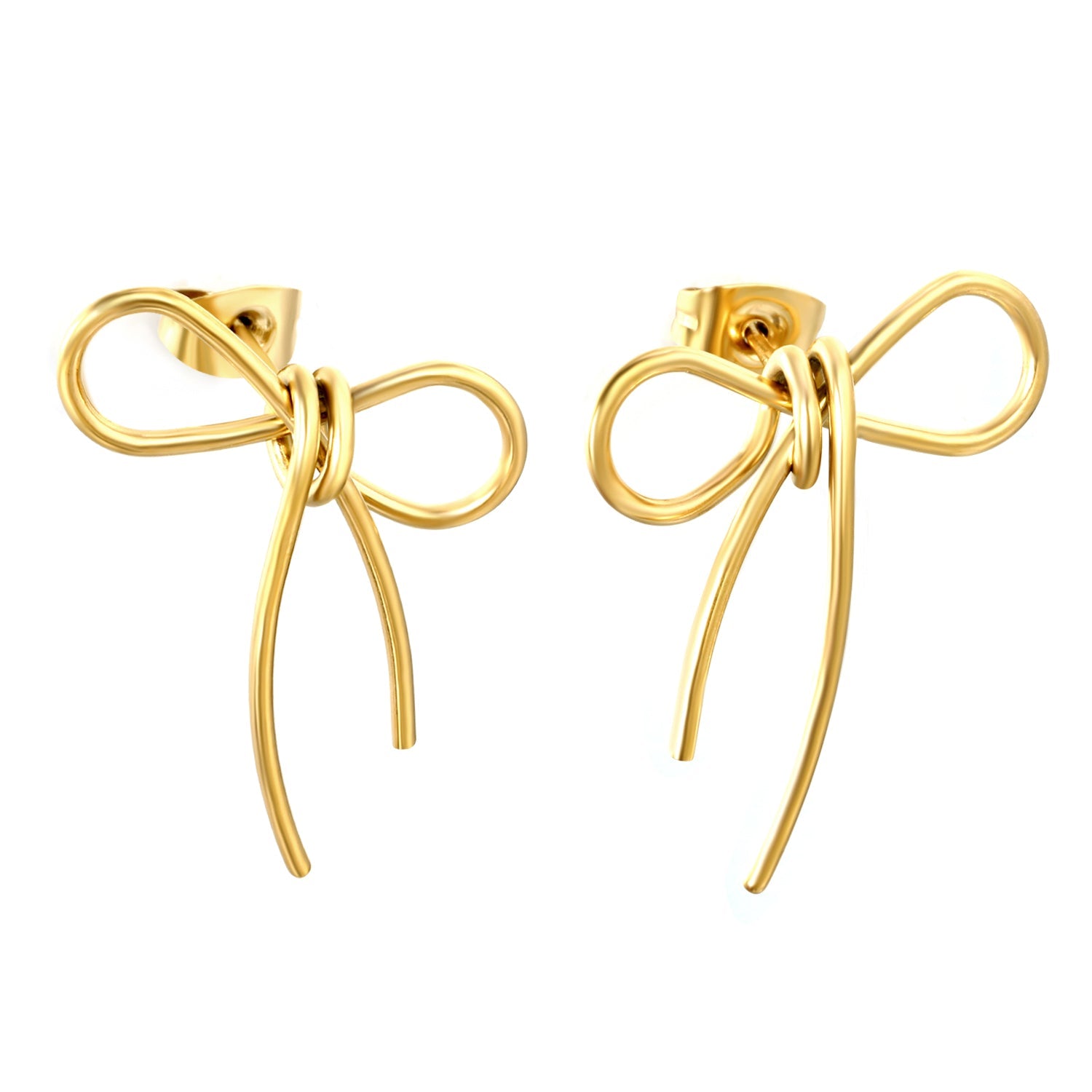 21*26mm bow earrings gold color asonjewelry