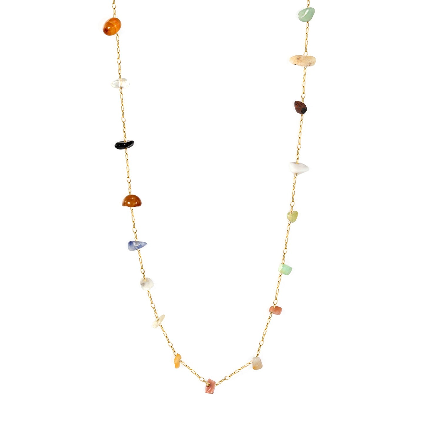 White turquoise/amethyst/pink stone/sky blue stone/turquoise/mixed color stone accessories 0.3 cross elongated chain *40+5cm+6mm round tail plate necklace gold color asonjewelry