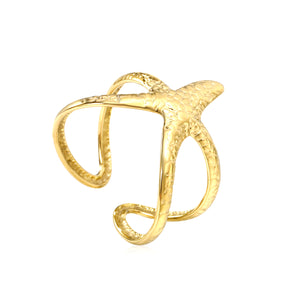 Chic Gold Stainless Steel Starfish Cuff Bracelet ¨C Stylish Choice for Jewelry Wholesale