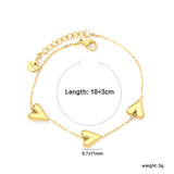 9.7*11mm Heart Fitting 0.35Cross Chain*18+3cm+6mm Round Plaque Bracelet Golden