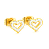 10 pairs mixed 5 colors 8.1*6.6mm heart shaped oil drip set earrings gold color