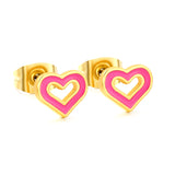 10 pairs mixed 5 colors 8.1*6.6mm heart shaped oil drip set earrings gold color