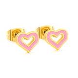 10 pairs mixed 5 colors 8.1*6.6mm heart shaped oil drip set earrings gold color