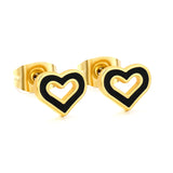 10 pairs mixed 5 colors 8.1*6.6mm heart shaped oil drip set earrings gold color
